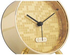 Karlsson 6004GD dizajnový budík zlatá, pr. 11 cm