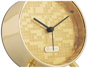 Karlsson 6004GD dizajnový budík zlatá, pr. 11 cm