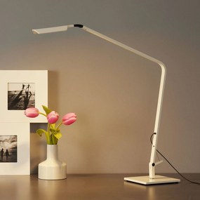 Vibia Flex – stolná LED lampa, lesklá biela