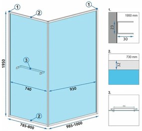 Rea Space In, sprchovací kút 80x100, 6mm číre sklo, čierny profil, REA-K8882