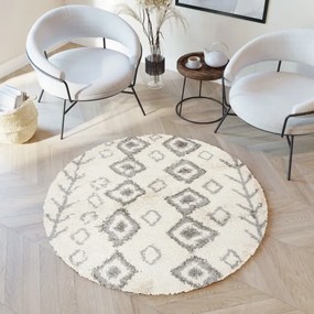 Koberec BOHO L228D béžový / tmavosivý kruh