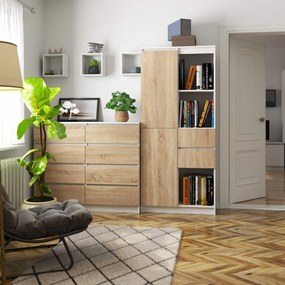 Skriňa Rexa II 80 cm biela/dub sonoma