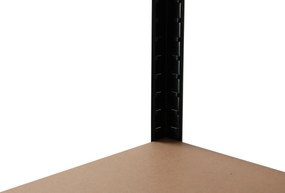 Kovový regál BestBerg BBMS-10B / 90 x 180 x 40 cm / 5 políc / čierna / hnedá