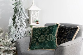 VIANOČNÁ DEKORAČNÁ OBLIEČKA NA VANKÚŠ HOLLY 45X45 CM ČIERNA