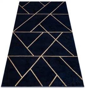 Koberec EMERALD exkluzívny 1012 glamour, štýlový geometrický tmavomodrý / zlatý