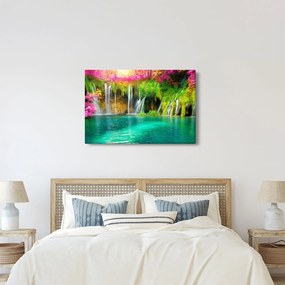 Obraz - Vodopád, Plitvické jazerá, Chorvátsko (90x60 cm)