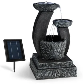 Blumfeldt Fantaghiro, záhradná fontána, solárny panel, 3 W, LED polyresín, vzhľad kameňa