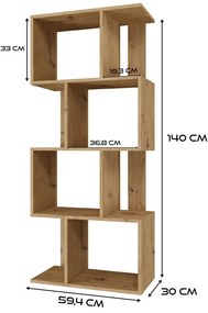 Regál Fragil 1 (dub artisan). Akcia -20%. Vlastná spoľahlivá doprava až k Vám domov. 1132662