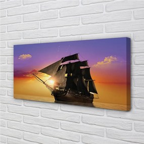 Obraz canvas Farebné neba ship sea 125x50 cm