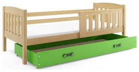Detská posteľ KUBUS s úložným priestorom 80x190 cm - borovica Zelená