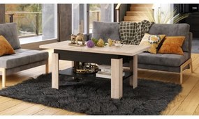 Rozkladací konferenčný/jedálenský stôl s výklopno-zdvíhacou doskou ROY dub sonoma/čierna