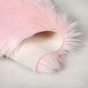 Flair Rugs koberce Kusový koberec Faux Fur Sheepskin Pink - 60x90 tvar kožušiny cm