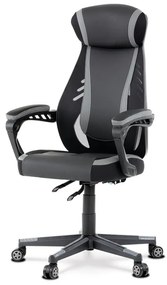 Autronic BONTEC Herné kreslo, hojdací mechanizmus, čierna ekokoža, KA-Y213 BLUE Farba: Šedá