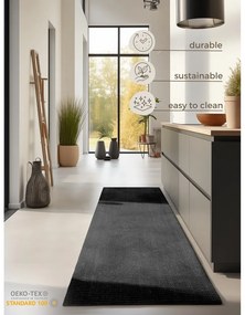 Čierny jutový behúň 80x200 cm Bouclé – Hanse Home