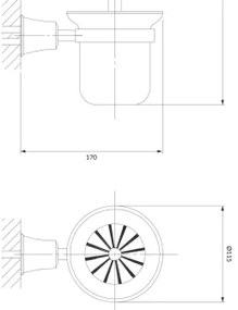 OMNIRES AL53620CR - Nástenná WC štetka ART LINE lesklý chróm