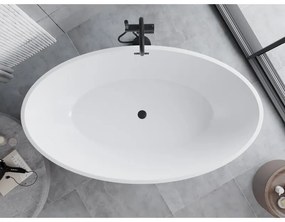 Mexen Nike, voľne stojaca vaňa 175 x 100 cm, biela-čierna, čierny matný prepad, 54071751075-70