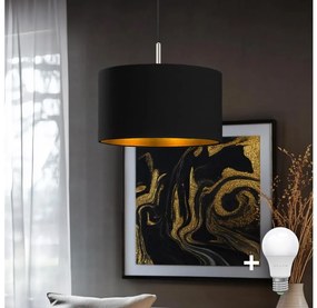Eglo - LED  Luster na lanku TUNJA 1xE27/60W/230V čierna 1xEG32517+1xEG32486