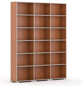 Knižnica SILVER LINE, 3 stĺpce, 2230 x 1800 x 400 mm, čerešňa