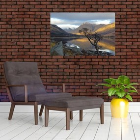 Obraz - Hory pri jazere (90x60 cm)