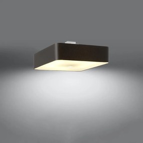 Stropné svietidlo Lokko, 1x čierne textilné tienidlo, (biele sklo), (55 cm)