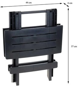 Rozkladací balkónový stôl 50 cm PROGARDEN tmavo šedý