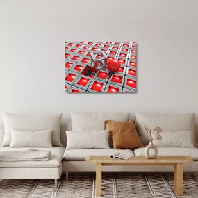 Sklenený obraz - 3D metalická abstrakcia (70x50 cm)