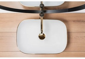 REA-U8736 - Umývadlo na dosku BELINDA 33,5x46,5 cm keramika/biela/zlatá