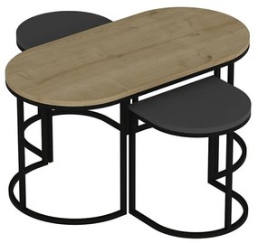 Konferenčný stolík Dena Anthracite, 3 ks