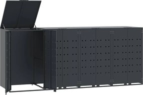 vidaXL Úložisko na 4 koše na kolieskach antracitové 276x79x117 cm oceľ