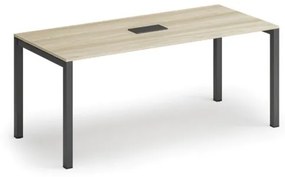 Stôl SQUARE 1800 x 800 x 750, dub prírodný + stolová zásuvka TYP IV, čierna