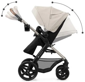 KINDERKRAFT-Kombinovaný kočík 3v1 MOOV 2 Moonlight grey + autosedačka MINK PRO