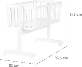 Biela kolíska na kolieskach 40x90 cm – Roba