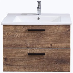 Hnedá závesná skrinka v dekore duba bez umývadla 71x51 cm Set 374 - Pelipal