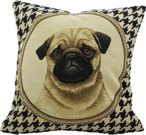 Gobelínový obojstranný vankúšik Mops - 32*15*32 cm