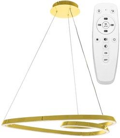 Toolight - LED stropné svietidlo APP7797-cp + diaľkové ovládanie, zlatá, OSW-09881