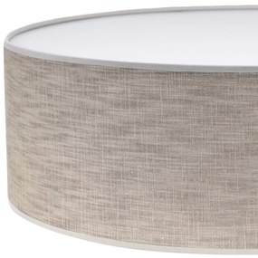 Stropné svietidlo Stone, 1x béžové textilné tienidlo/biele PVC tienidlo, (biele plexisklo), (fi 50cm)