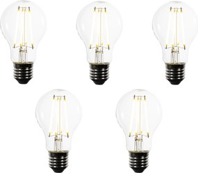 Sada 5 LED žiaroviek E27 A60 čírych 2,2W 470 lm 3000K