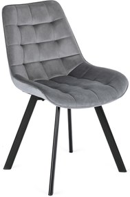 PROXIMA.store - Čalúnená jedálenska stolička RICK FARBA: sivá, MATERIÁL: zamat