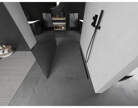 Mexen Kioto, sprchová zástena Walk-In 120 x 200 cm, 8mm sklo vzor zrkadlo, grafitový profil, 800-120-002-66-50