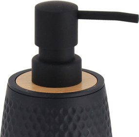 Dávkovač mydla Tova, čierna/s drevenými prvkami, 280 ml