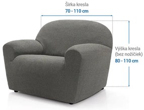 Super strečové poťahy HARMONIA šedá kreslo (š. 70 - 110 cm)