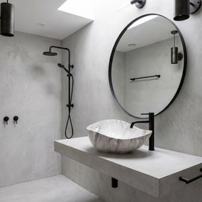 Rea Dora Stone, umývadlo na dosku 515x400x175 mm, šedá imitácia kameňa, REA-U5066