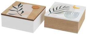 Dekoratívne úložné boxy s vekom v súprave 2 ks ø 20x8,5 cm – Casa Selección