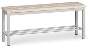 Šatníková lavica s botníkom, sedák - laty, dĺžka 1000 mm, sivá