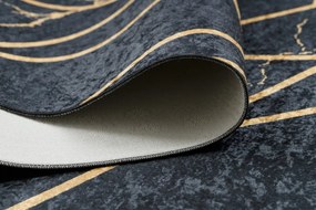 Dywany Łuszczów, Kusový koberec ANDRE Marble 1222, 160x220, čierna, chodba / predsieň