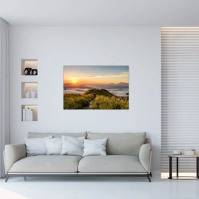 Obraz hory pri západe slnka (90x60 cm)