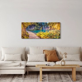 Obraz - Plitvické jazerá, Chorvátsko (120x50 cm)