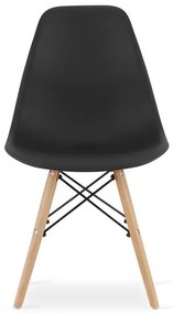 Set 4 stoličiek OSAKA čierne / prírodné nohy