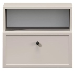 Závesný nočný stolík Lorini 45 cm - kašmírová / čierna úchytka G