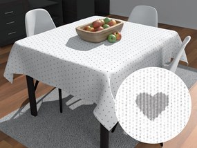 Biante Dekoračný štvorcový obrus Leona LN-008 Sivé srdiečka na bielom 50x50 cm